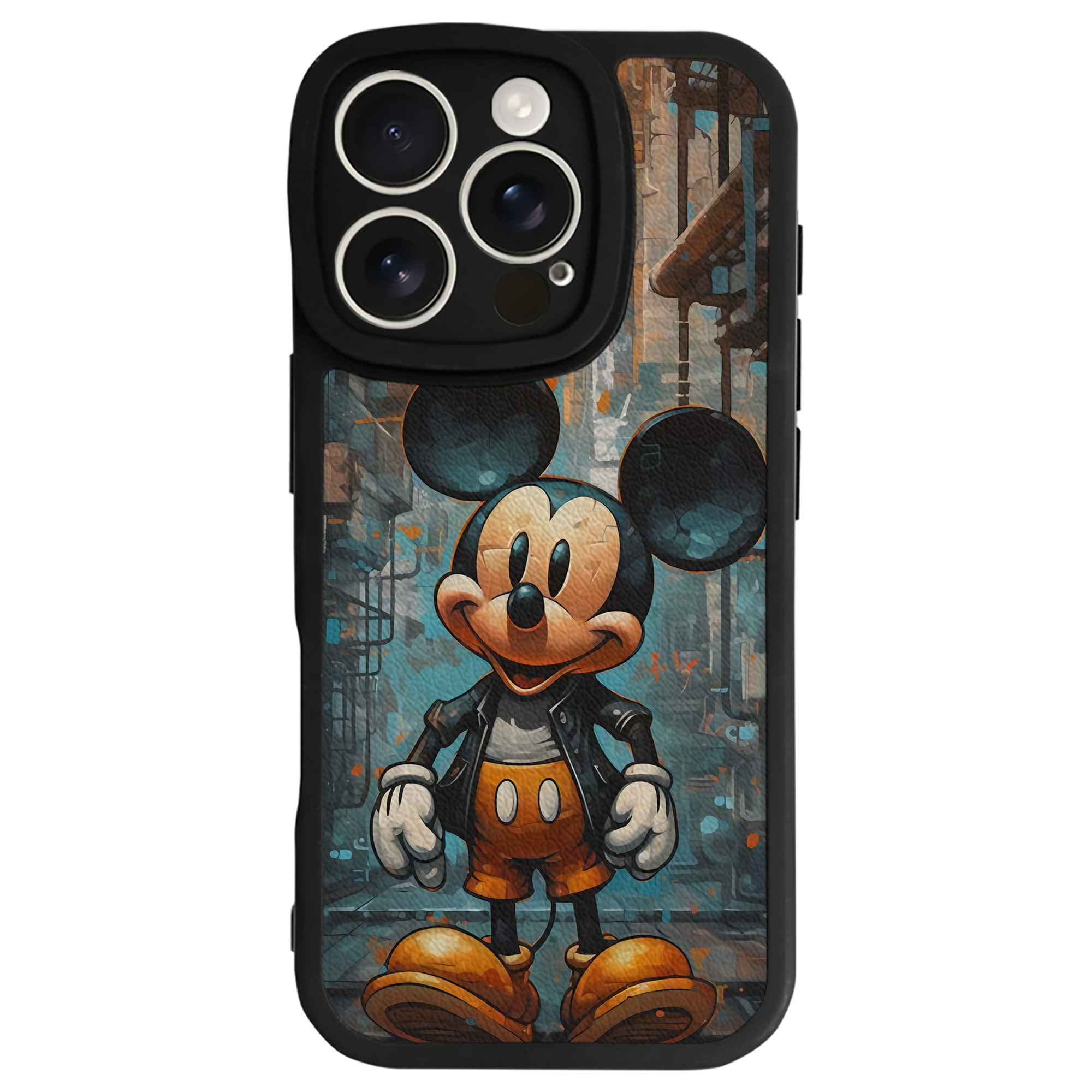 （画像用） ミッキーマウス Mickey Mouse 【iPhone 16シリーズ対応】シリコンスマホケース（レザー調） 材質：シリコン